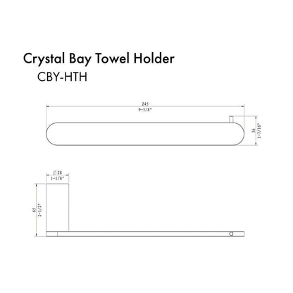 ZLINE Crystal Bay Matte Black Hand Towel Holder