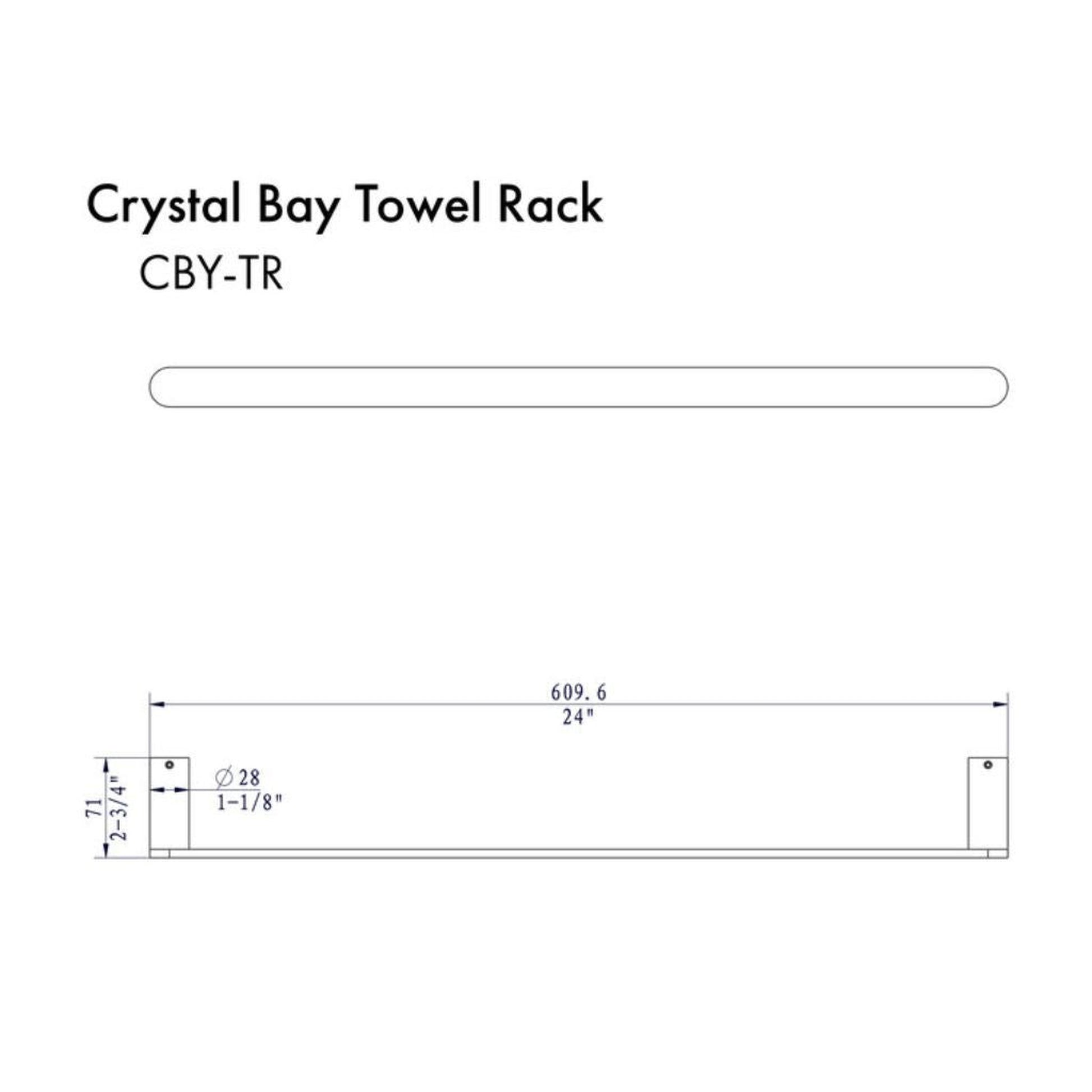 ZLINE Crystal Bay Polished Gold Towel Bar