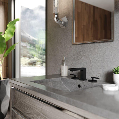 ZLINE Crystal Bay Widespread 1.5 GPM Matte Black Bathroom Faucet With Drain