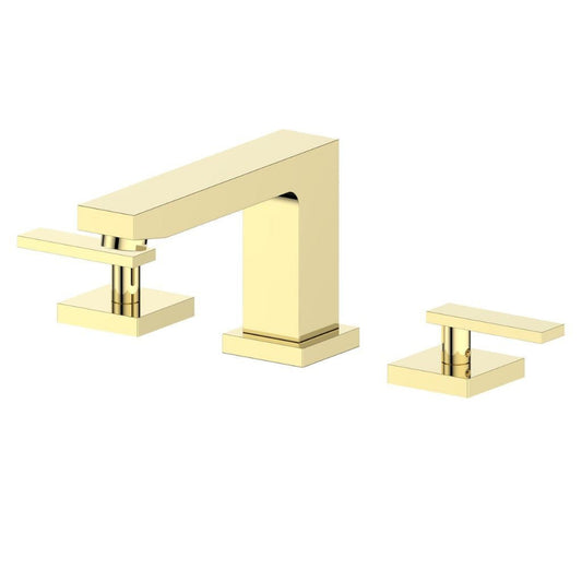 ZLINE Crystal Bay Widespread 1.5 GPM Polished Gold Bathroom Faucet With Drain