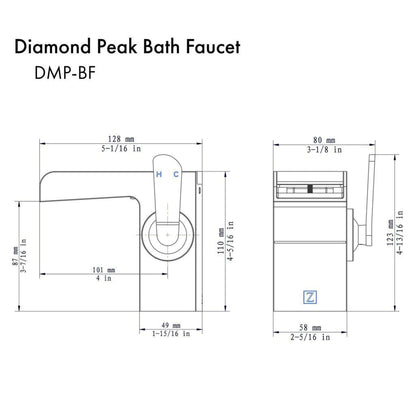 ZLINE Diamond Peak Single Hole 1.5 GPM Chrome Bathroom Faucet With Drain