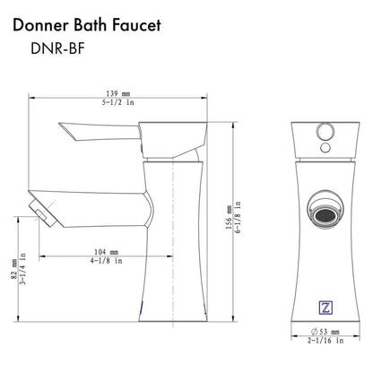 ZLINE Donner Single Hole 1.5 GPM Chrome Bathroom Faucet With Drain
