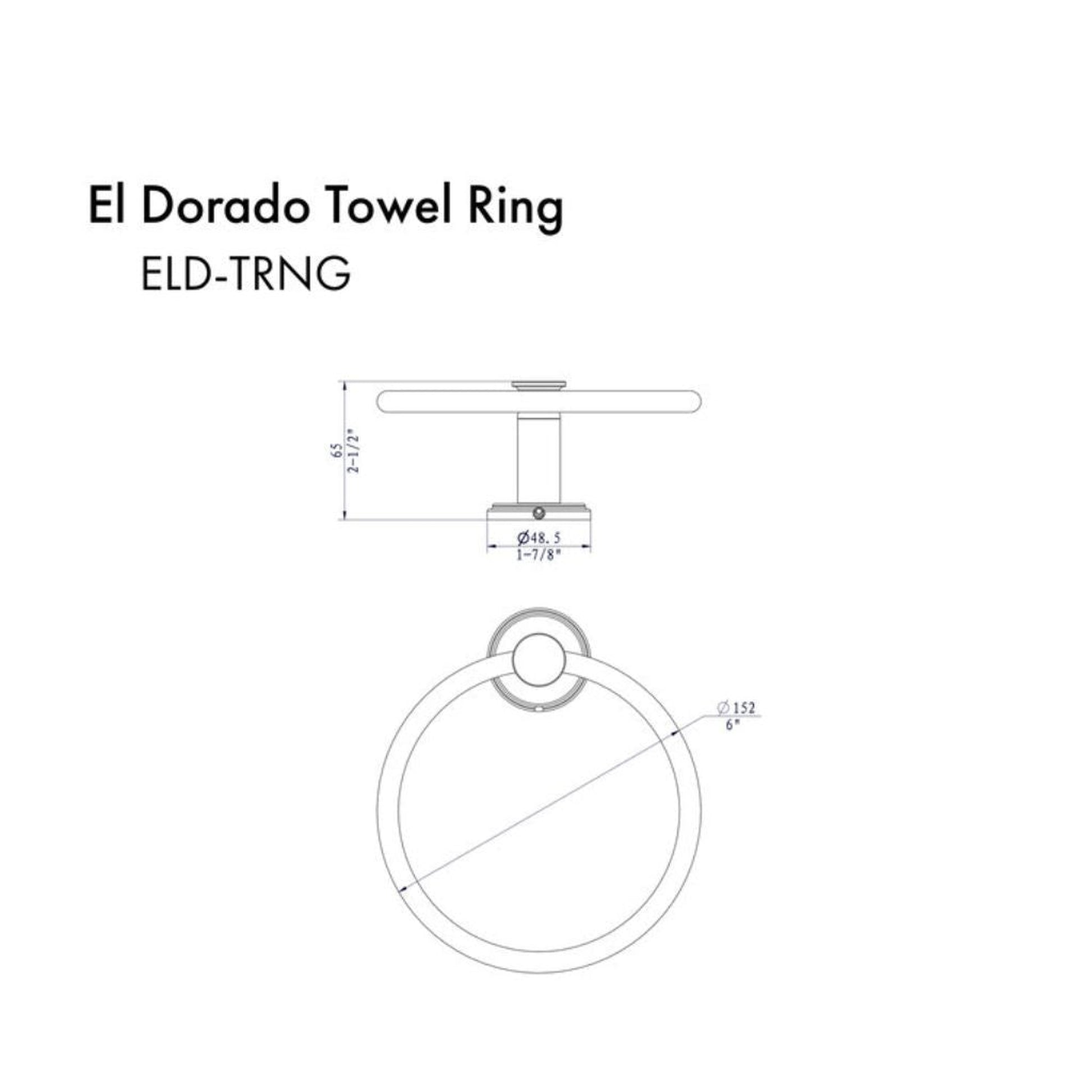 ZLINE El Dorado Matte Black Towel Ring