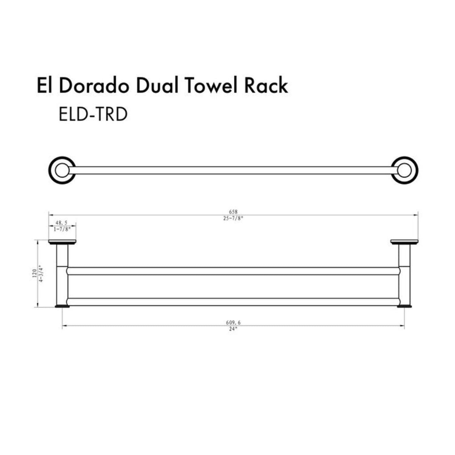 ZLINE El Dorado Polished Gold Double Towel Bar