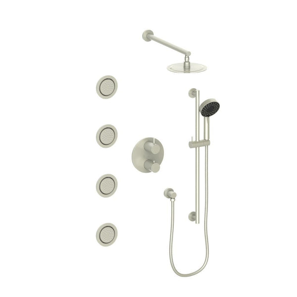 ZLINE Emerald Bay Brushed Nickel Thermostatic Rain Shower System With 4 Body Jets