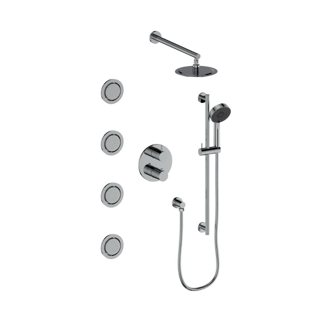 ZLINE Emerald Bay Chrome Thermostatic Rain Shower System With 4 Body Jets