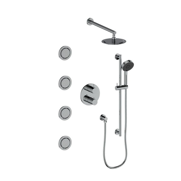 ZLINE Emerald Bay Chrome Thermostatic Rain Shower System With 4 Body Jets