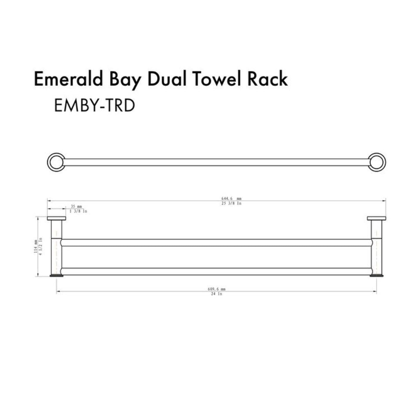 ZLINE Emerald Bay Matte Black Double Towel Bar