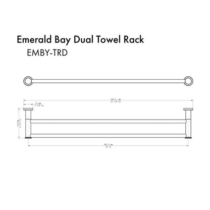 ZLINE Emerald Bay Matte Black Double Towel Bar