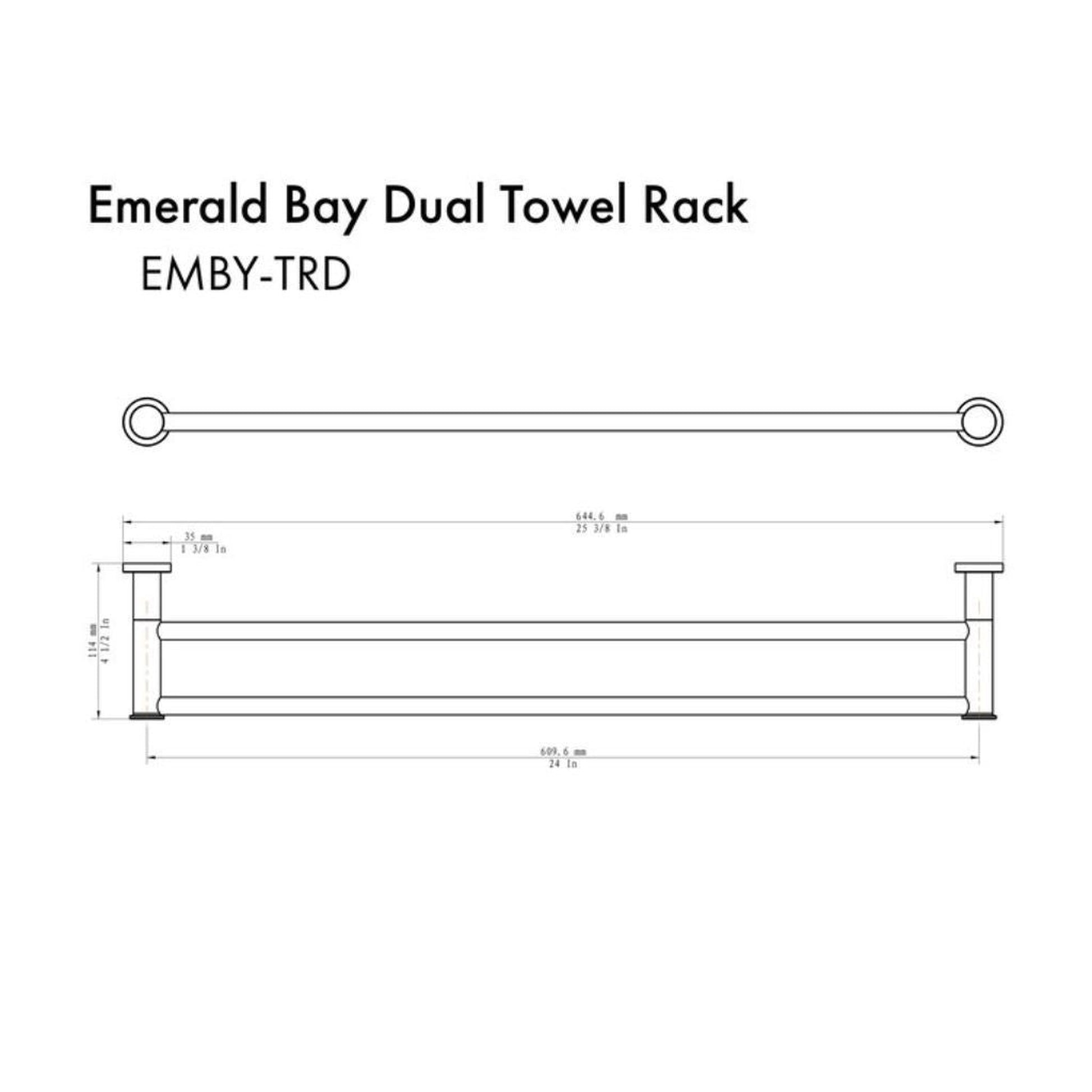 ZLINE Emerald Bay Polished Gold Double Towel Bar