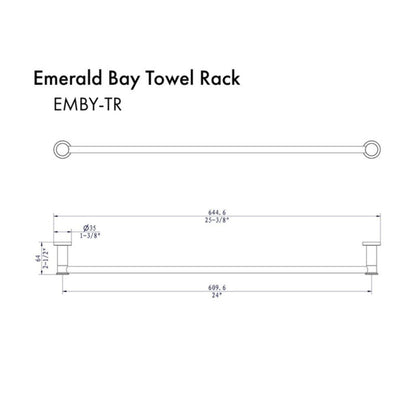 ZLINE Emerald Bay Polished Gold Towel Bar