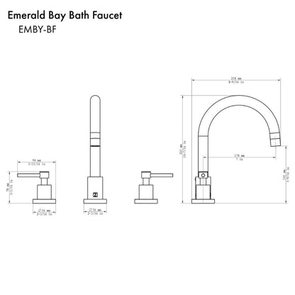 ZLINE Emerald Bay Widespread 1.5 GPM Gun Metal Bathroom Faucet With Drain