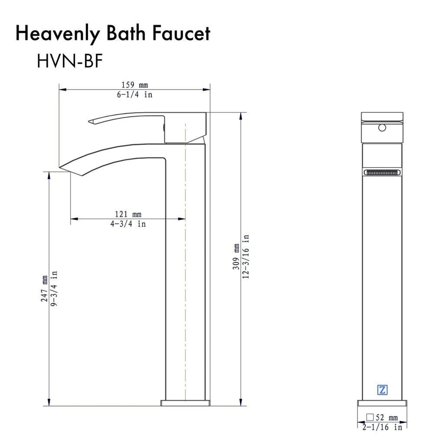 ZLINE Heavenly Single Hole 1.5 GPM Chrome Bathroom Faucet With Drain