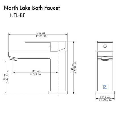 ZLINE North Lake Single Hole 1.5 GPM Gun Metal Bathroom Faucet With Drain
