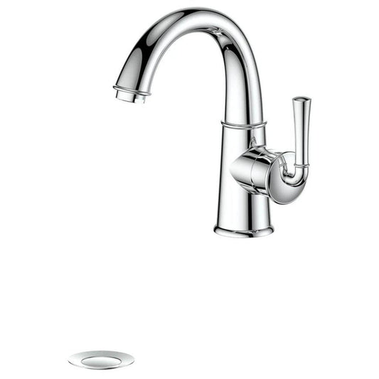 ZLINE Olympic Valley Chrome Single Hole 1.5 Gpm Bathroom Faucet With Drain