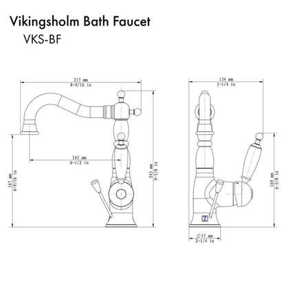 ZLINE Vikingsholm Single Hole 1.5 GPM Oil-Rubbed Bronze Bathroom Faucet With Drain