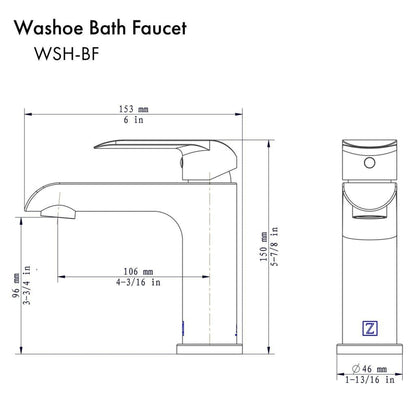 ZLINE Washoe Single Hole 1.5 GPM Chrome Bathroom Faucet With Drain